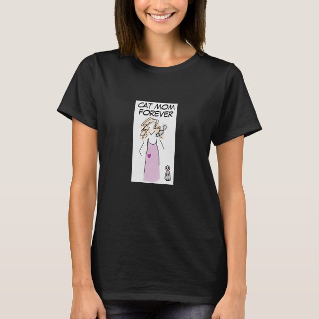 Cat Mum - girl (dark) T-Shirt (Front)