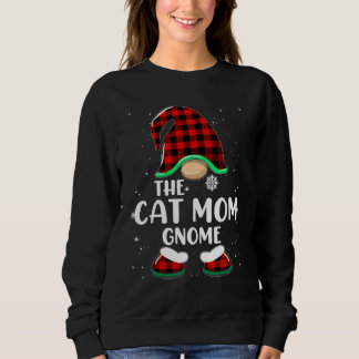 Cat Mum Gnome Buffalo Plaid Matching Family Christ Sweatshirt