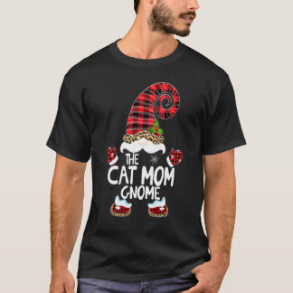 Cat Mum Gnome Buffalo Plaid Matching Family Christ T-Shirt