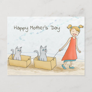 Cat Mum Happy Mother's Day Postcard