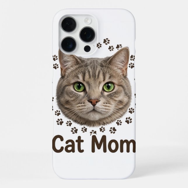 Cat Mum iPhone 16 Pro Max Case (Back)