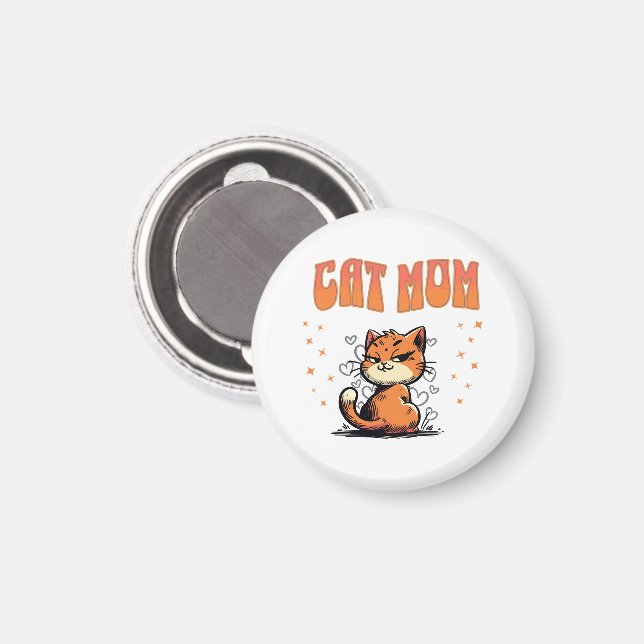 Cat Mum | Kitty Lover | Pet Mama Magnet (Front/Back)