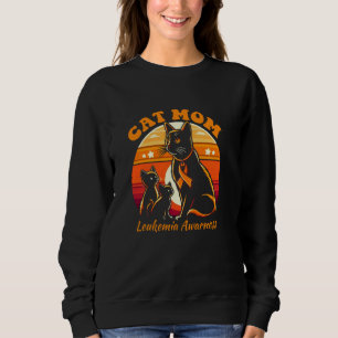 Cat Mum LEUKEMIA Awareness With Orange Ribbon Awar Sweatshirt