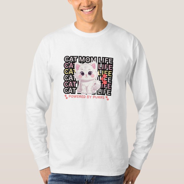 Cat Mum Life funny T-Shirt (Front)