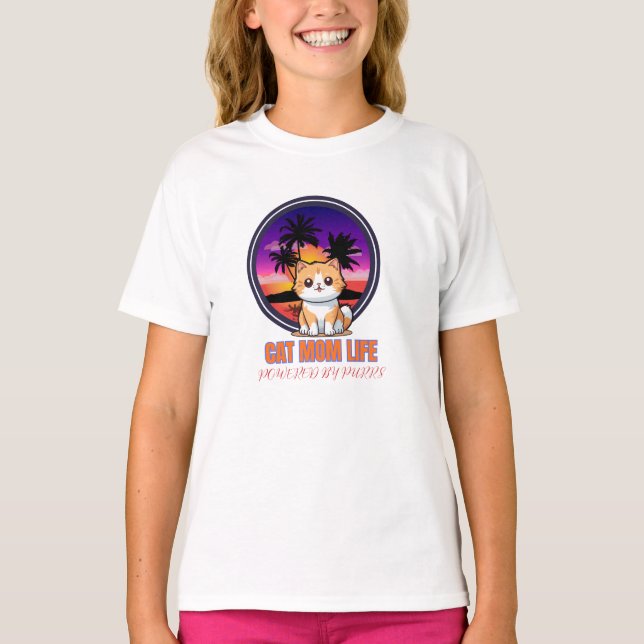 Cat Mum Life funny T-Shirt (Front)
