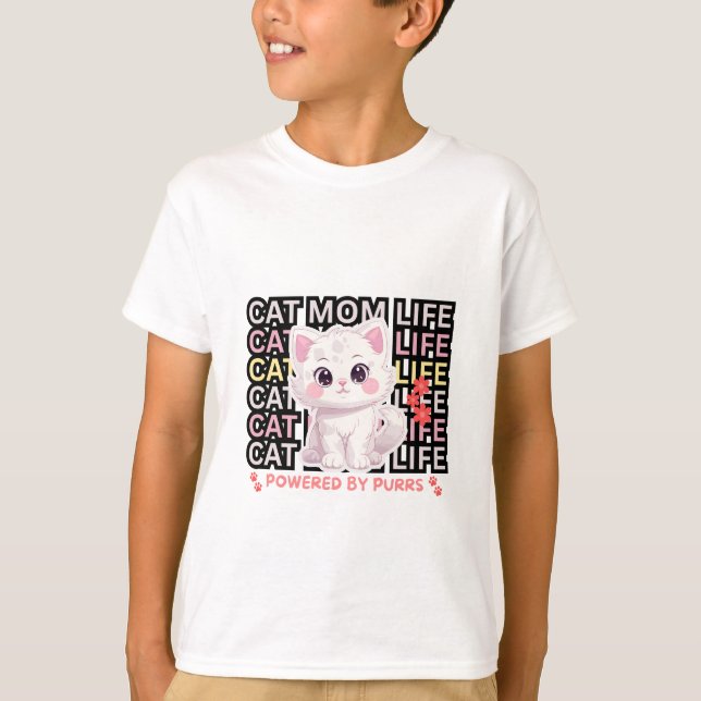 Cat Mum Life funny T-Shirt (Front)