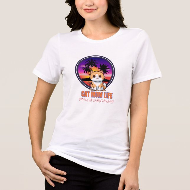 Cat Mum Life funny Tri-Blend Shirt (Front)