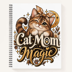 Cat Mum Magic Notebook   Cat Lover Journal Gift