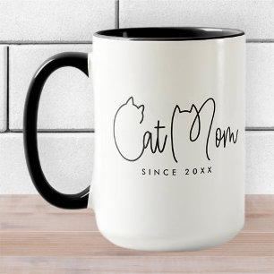 Cat Mum Modern Chic Playful and Fun Typography Mug