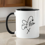 Cat Mum Modern Playful Heart and Fun Typography Mug<br><div class="desc">This simple and classic design is composed of playful and fun script typography</div>