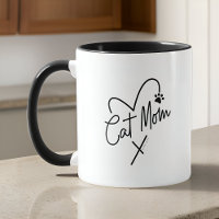 Cat Mum Modern Playful Heart and Fun Typography