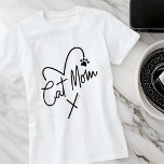 Cat Mum Modern Playful Heart and Fun Typography T-Shirt<br><div class="desc">This simple and classic design is composed of playful and fun script typography</div>