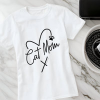 Cat Mum Modern Playful Heart and Fun Typography