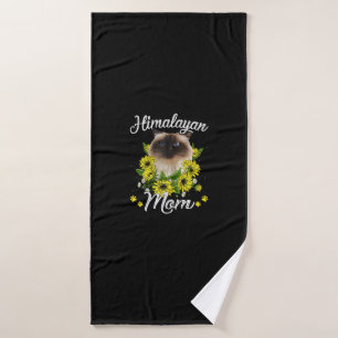 Cat Mum Mother's Day Gifts Sunflower Himalayan Mum Bath Towel