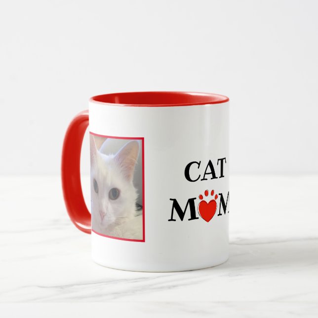 Cat Mum Mother's Day Personalised Photos Mug (Front Left)