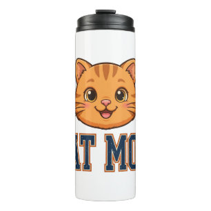 Cat Mum Orange Tabby Gift Tee Thermal Tumbler