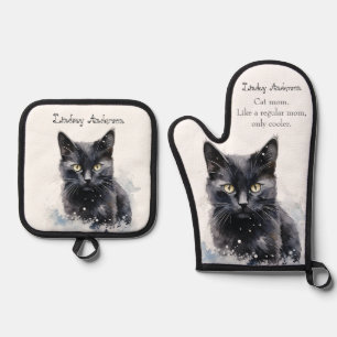 Cat Mum  Oven Mitt & Pot Holder Set