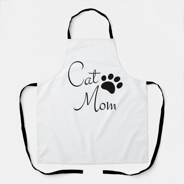Cat Mum Paw Print Saying Apron (Front)