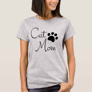 Cat Mum Paw Print Saying T-Shirt