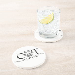 Cat Mum pawprint  Coaster