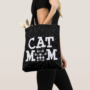 Cat Mum Pawprint with Cat Hairs  Tote Bag