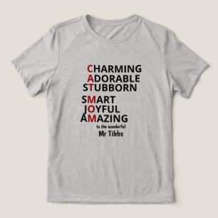 Cat Mum Personalised Cat Lover  Tri-Blend Shirt