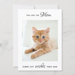 Cat Mum Personalised Pet Photo Mother's Day Holiday Card