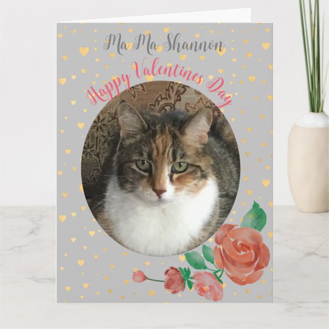 Cat Mum Personalised Valentine Surprise Card (Front)