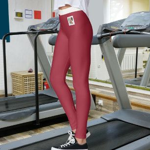 Cat Mum Pet Photo Dark Maroon Neutral Personalised Leggings