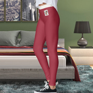 Cat Mum Pet Photo Dark Maroon Neutral Personalised Leggings