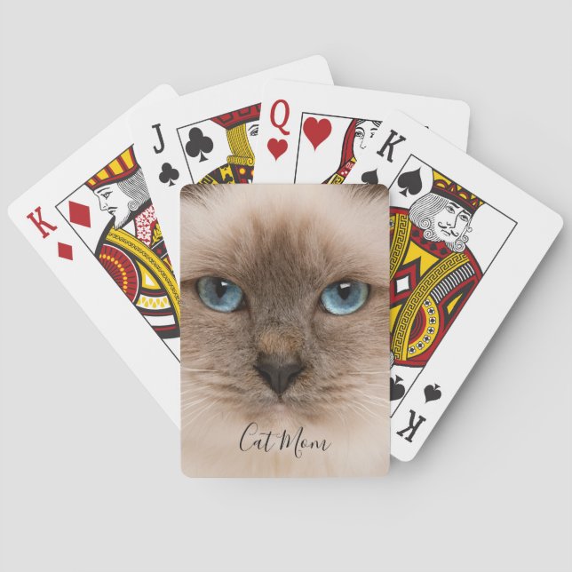 Cat Mum Photo Playing Cards (Back)