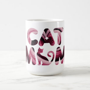 Cat Mum Pink Abstract Art Mug