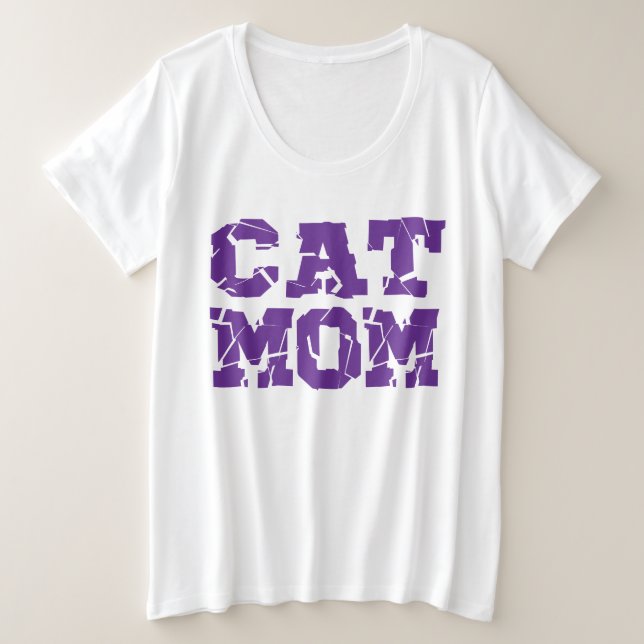 Cat Mum Plus Size T-Shirt (Design Front)