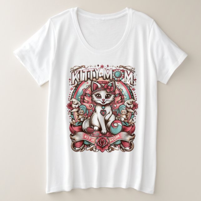 cat mum plus size T-Shirt (Design Front)