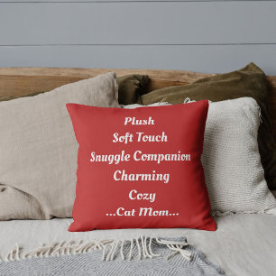 Cat Mum Plush Soft Charming Cosy Cute Funny Retro Cushion