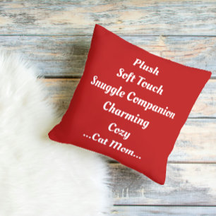 Cat Mum Plush Soft Charming Cosy Cute Funny Retro Cushion