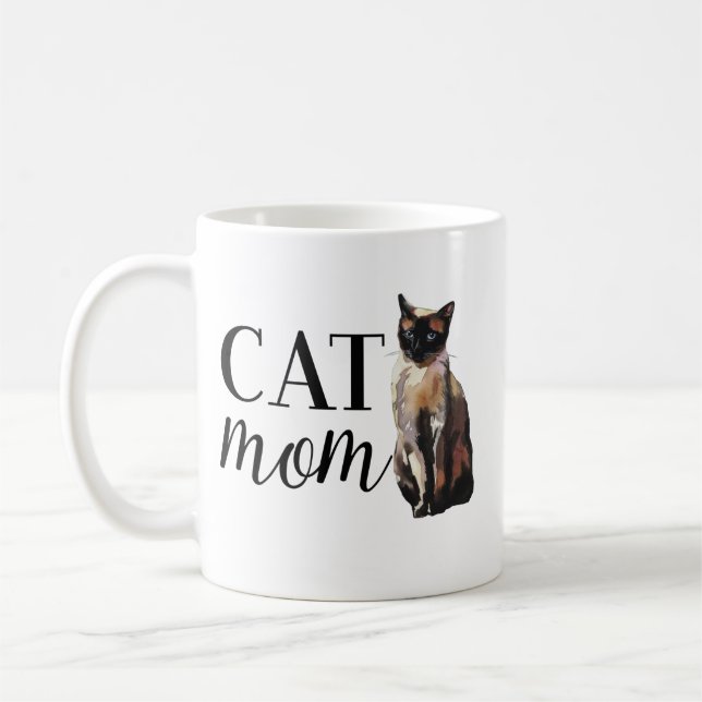 Cat Mum Siamese Cat Coffee Mug (Left)