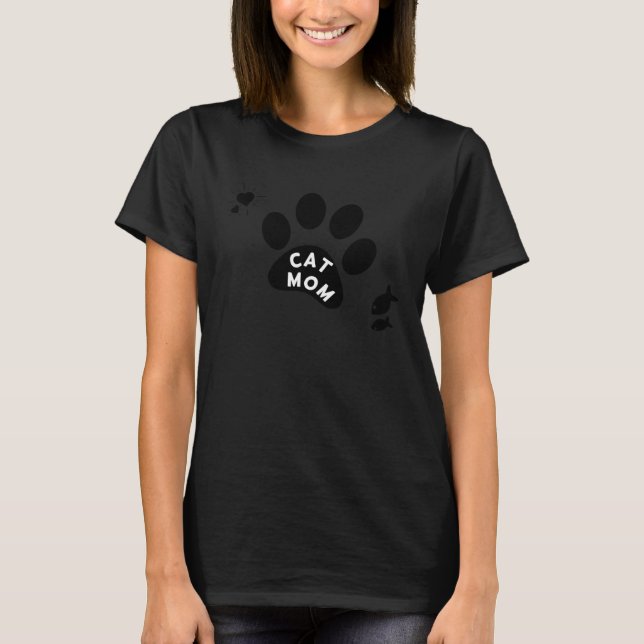 Cat Mum Simple Paw T-Shirt (Front)