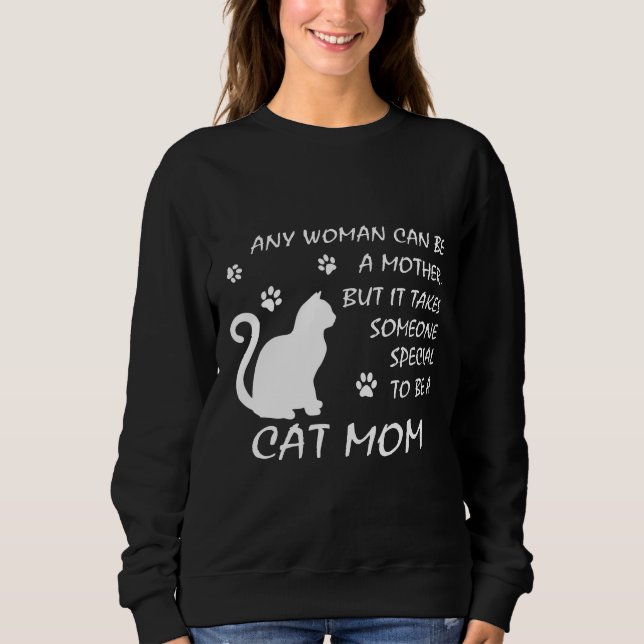 Cat Mum Sweatshirt Funny Gifts for Women Mama (Front)