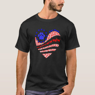 Cat Mum Usa Flag Heart Cat  Mothers Day American T-Shirt