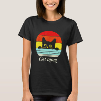 Cat Mum Vintage 80s Style Cat Retro Sunglasses Dis T-Shirt