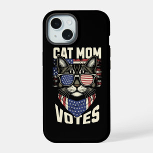 Cat Mum Votes Cute Election American Flag iPhone 15 Case