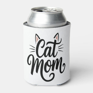 Cat Mum Whiskers and Ears Can Cooler