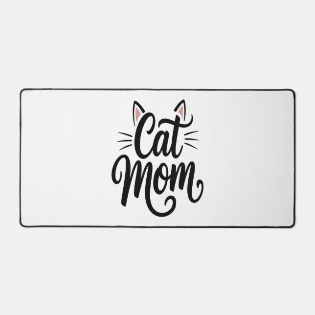 Cat Mum Whiskers and Ears Desk Mat (Front)