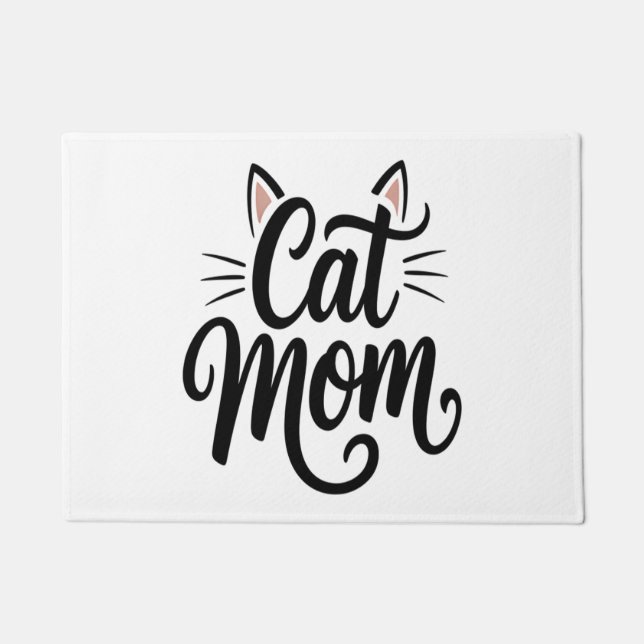 Cat Mum Whiskers and Ears Doormat (Front)