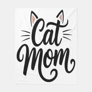 Cat Mum Whiskers and Ears Fleece Blanket