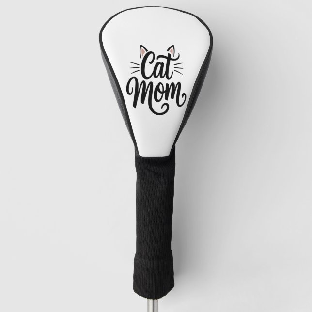 Cat Mum Whiskers and Ears Golf Head Cover (Front)