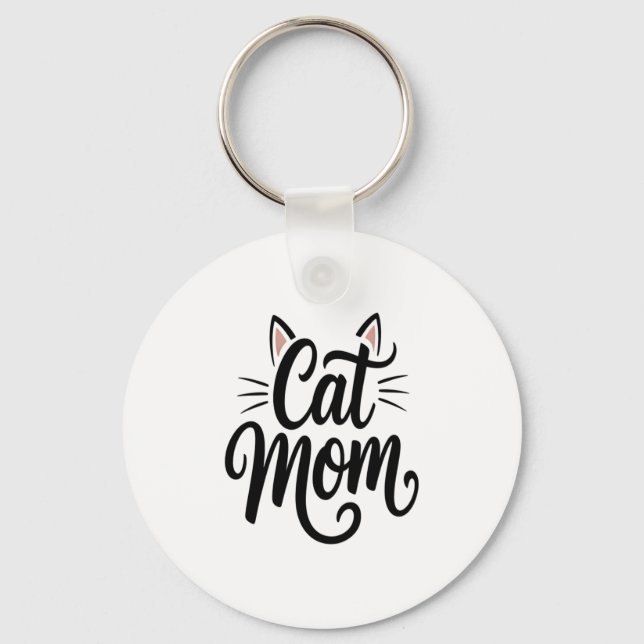 Cat Mum Whiskers and Ears Key Ring (Front)