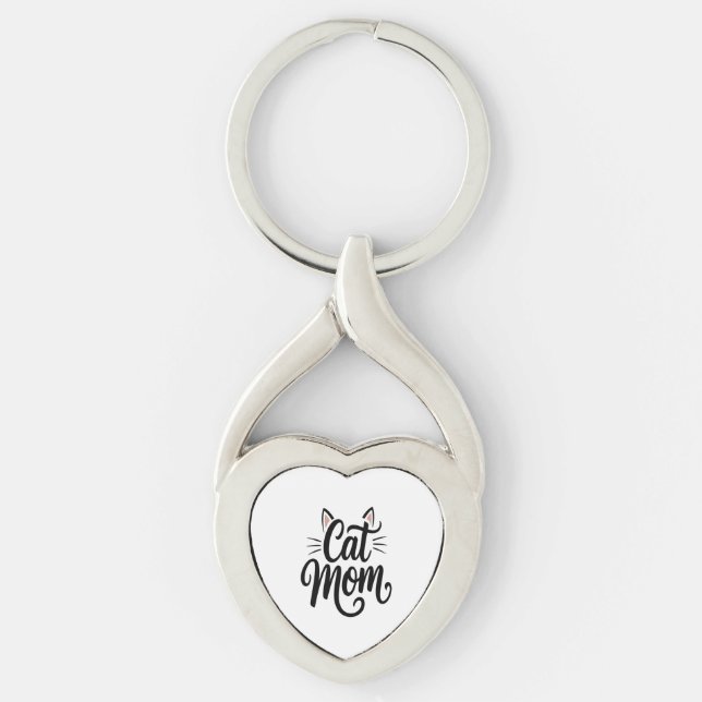 Cat Mum Whiskers and Ears Key Ring (Front)