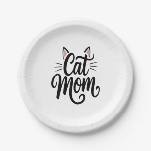 Cat Mum Whiskers and Ears Paper Plate